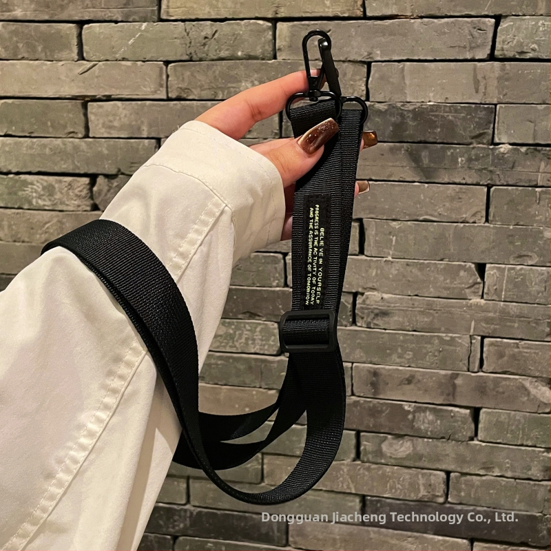 Ланярд за мобилен телефон с кръстосана презрамка – унисекс, нейлонова лента с метална катарама, марка Jiazhen, печатано лого