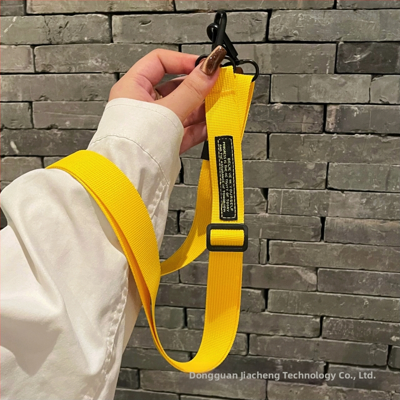 Ланярд за мобилен телефон с кръстосана презрамка – унисекс, нейлонова лента с метална катарама, марка Jiazhen, печатано лого