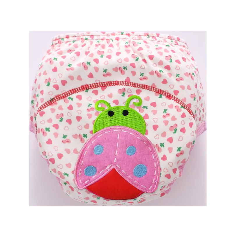 Трислойни обучителни панталони за памперс с джоб за пришивка – чист памук, pull-up стил, безопасност клас A, за 11–15 кг, 1–3 години