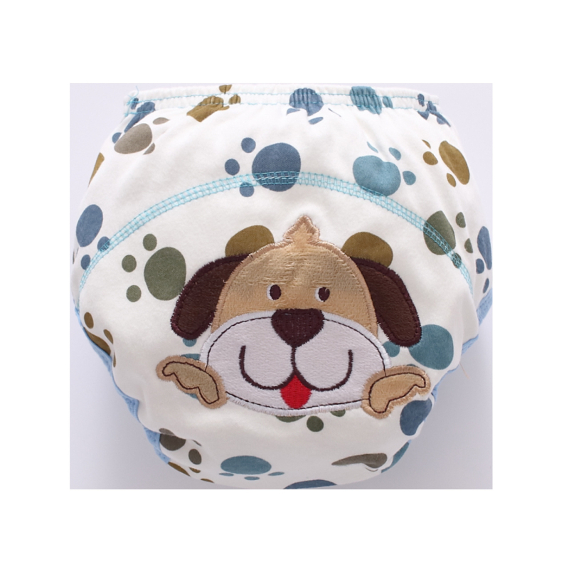 Трислойни обучителни панталони за памперс с джоб за пришивка – чист памук, pull-up стил, безопасност клас A, за 11–15 кг, 1–3 години