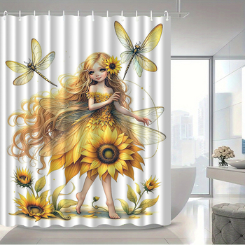 Κουρτίνα ντους, 3D ψηφιακή εκτύπωση, πολυεστέρας, φλοράλ μοτίβο, σύγχρονο μινιμαλιστικό στυλ