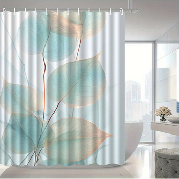 Κουρτίνα ντους, 3D ψηφιακή εκτύπωση, πολυεστέρας, φλοράλ μοτίβο, σύγχρονο μινιμαλιστικό στυλ