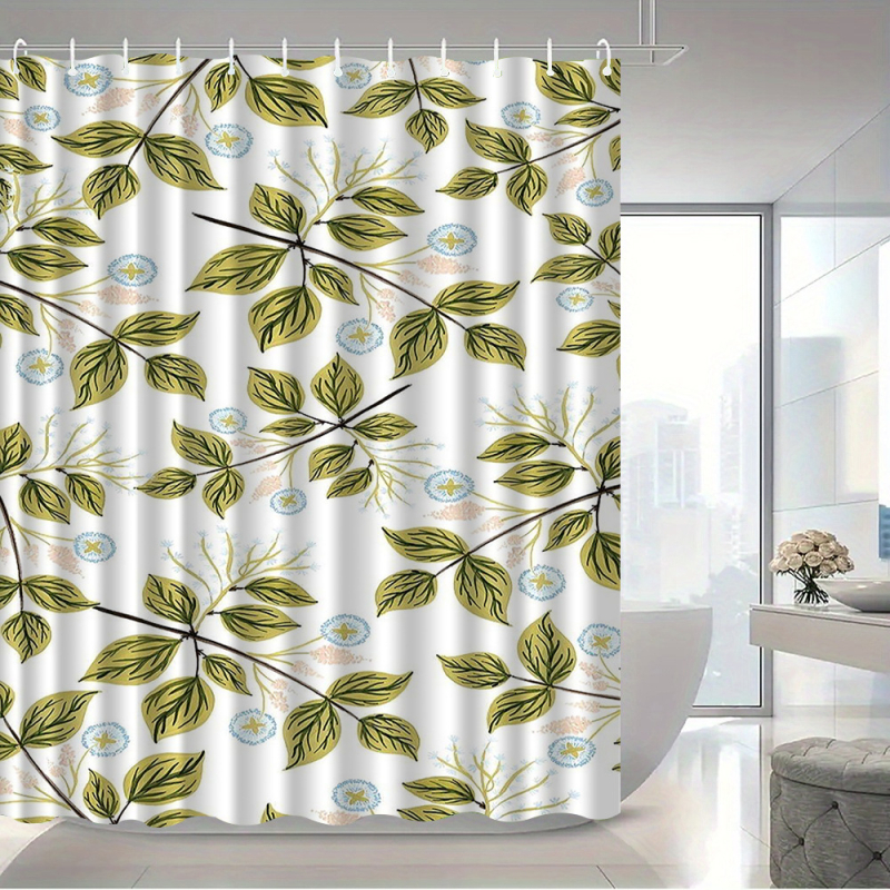 Κουρτίνα ντους, 3D ψηφιακή εκτύπωση, πολυεστέρας, φλοράλ μοτίβο, σύγχρονο μινιμαλιστικό στυλ