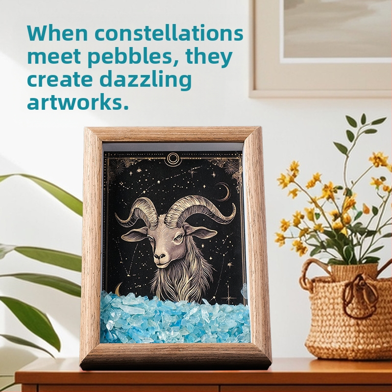 Ramă foto din cristale cu constelația zodiacului - Formă geometrică, Stil minimalist modern, Ambalare în cutie cadou, Numarul de produs AL898457668742