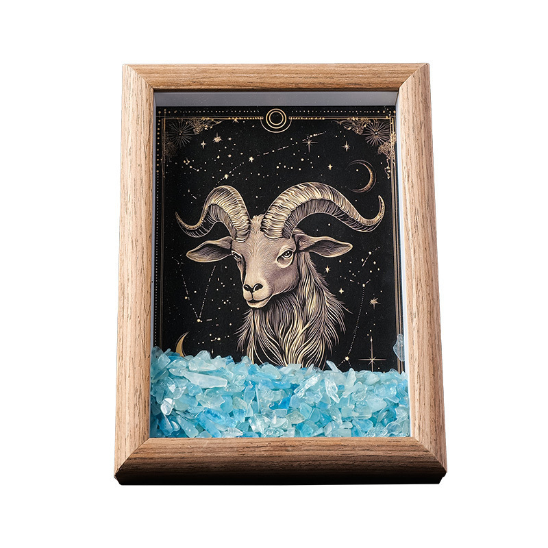 Ramă foto din cristale cu constelația zodiacului - Formă geometrică, Stil minimalist modern, Ambalare în cutie cadou, Numarul de produs AL898457668742
