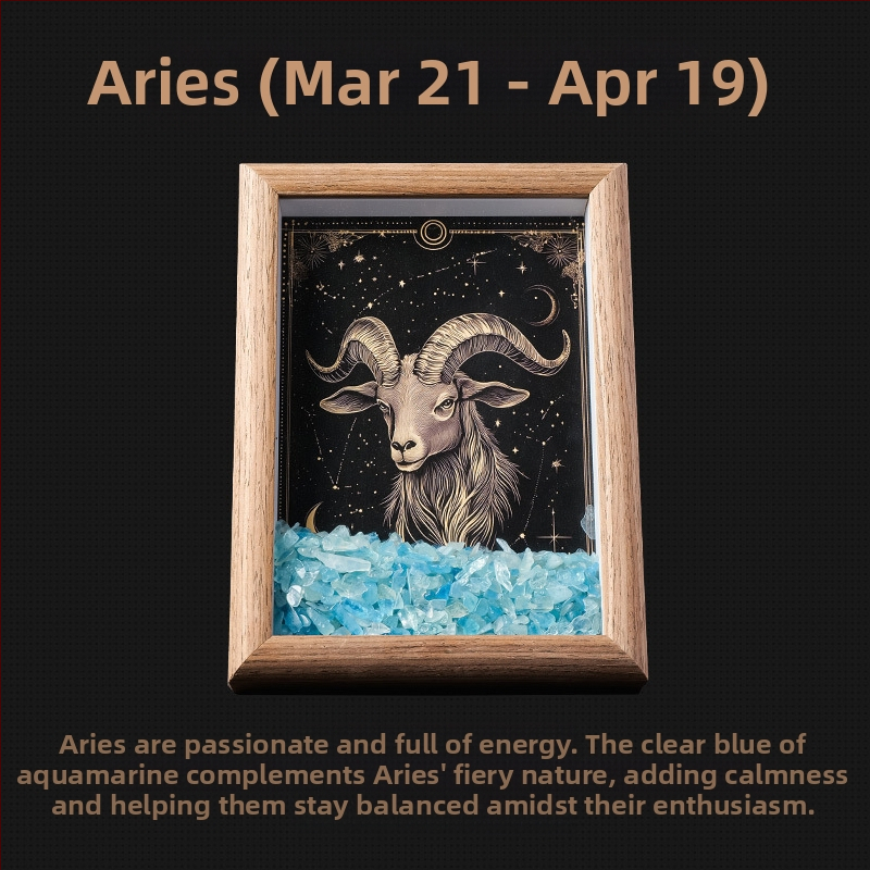 Ramă foto din cristale cu constelația zodiacului - Formă geometrică, Stil minimalist modern, Ambalare în cutie cadou, Numarul de produs AL898457668742