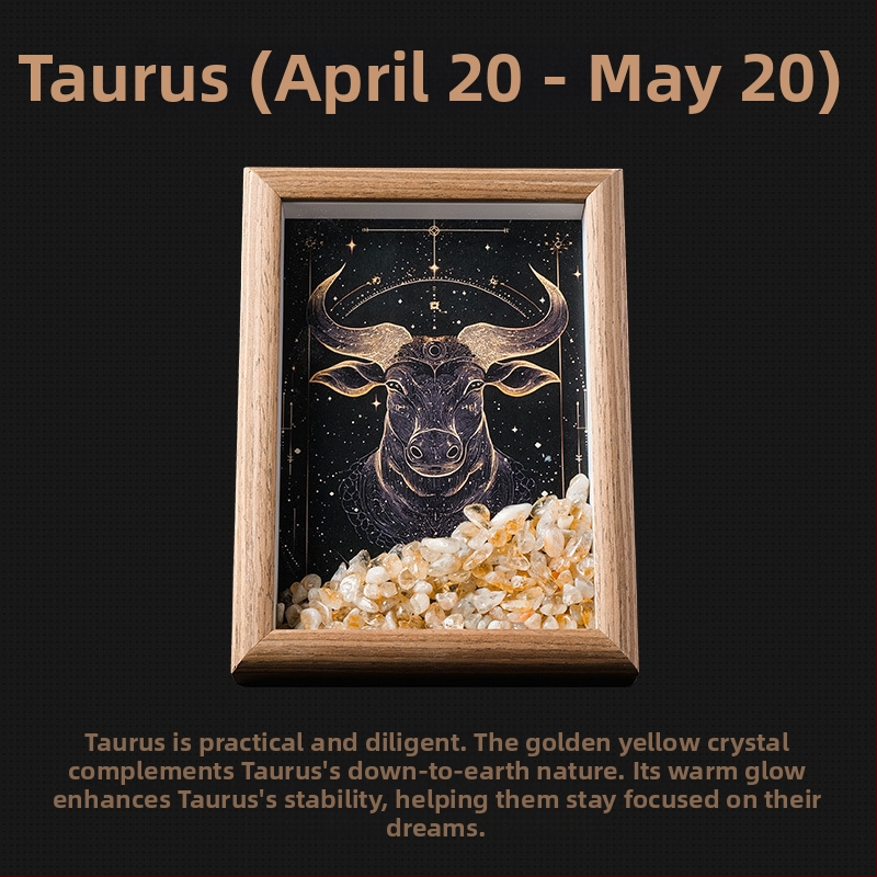 Ramă foto din cristale cu constelația zodiacului - Formă geometrică, Stil minimalist modern, Ambalare în cutie cadou, Numarul de produs AL898457668742