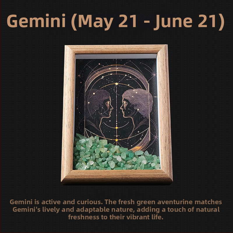 Ramă foto din cristale cu constelația zodiacului - Formă geometrică, Stil minimalist modern, Ambalare în cutie cadou, Numarul de produs AL898457668742