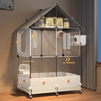 Cușcă pentru papagali, stil vilă de lux, design anti-strop, fabricată la comandă, pentru uz casnic