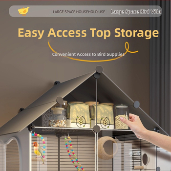 Κλουβί παπαγάλων, πολυτελής βίλα-στυλ, αντι-πιτσιλιστικό σχέδιο, κατασκευασμένο κατ’ παραγγελία, για οικιακή χρήση