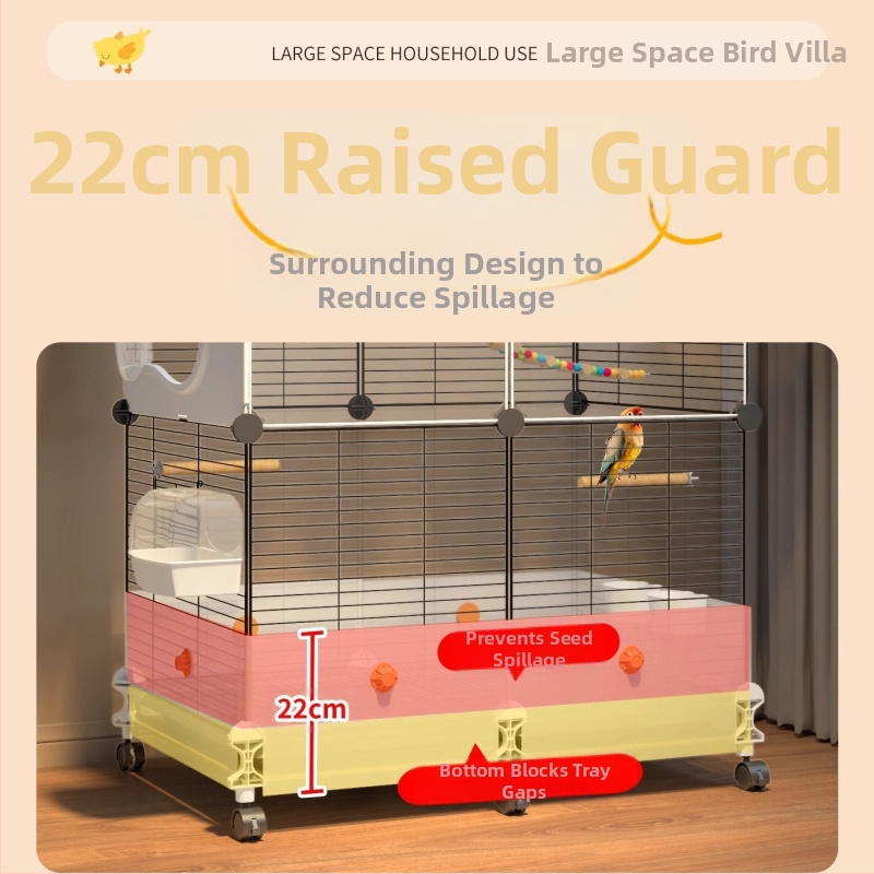 Клетка за папагали, луксозен стил на вила, антипръскващ дизайн, изработена по поръчка, за домашна употреба