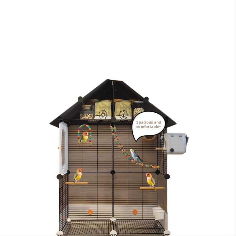 Клетка за папагали, луксозен стил на вила, антипръскващ дизайн, изработена по поръчка, за домашна употреба