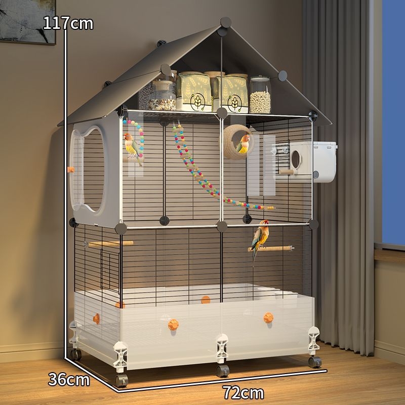 Cușcă pentru papagali, stil vilă de lux, design anti-strop, fabricată la comandă, pentru uz casnic