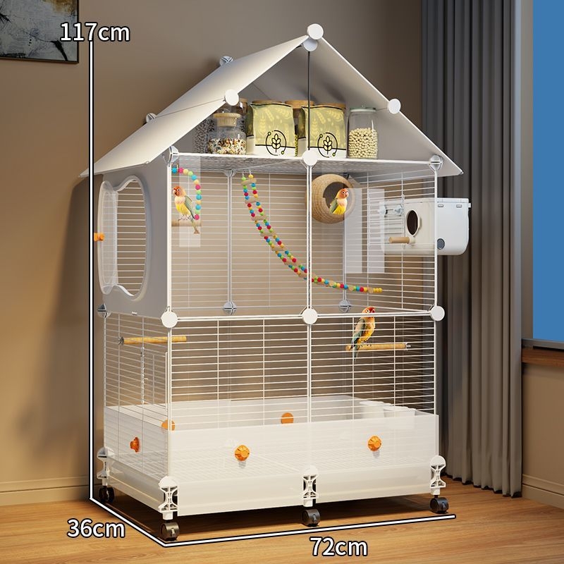 Cușcă pentru papagali, stil vilă de lux, design anti-strop, fabricată la comandă, pentru uz casnic