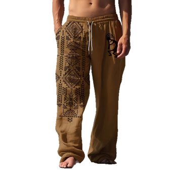 Ανδρικές μακριές casual αθλητικές παντελόνες με 3D ψηφιακή εκτύπωση, ίσια γραμμή, μέση με κορδόνι, ύφασμα πολυεστέρα που απομακρύνει την υγρασία