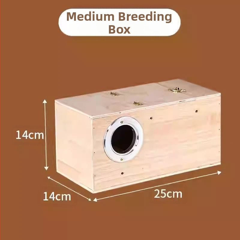 Cutie din lemn pentru reproducerea papagalilor cu cuib suspendat, model RR7hQhsi