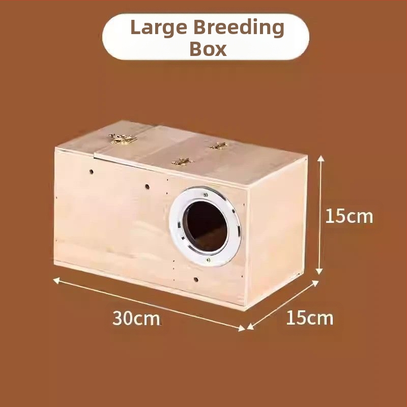 Cutie din lemn pentru reproducerea papagalilor cu cuib suspendat, model RR7hQhsi