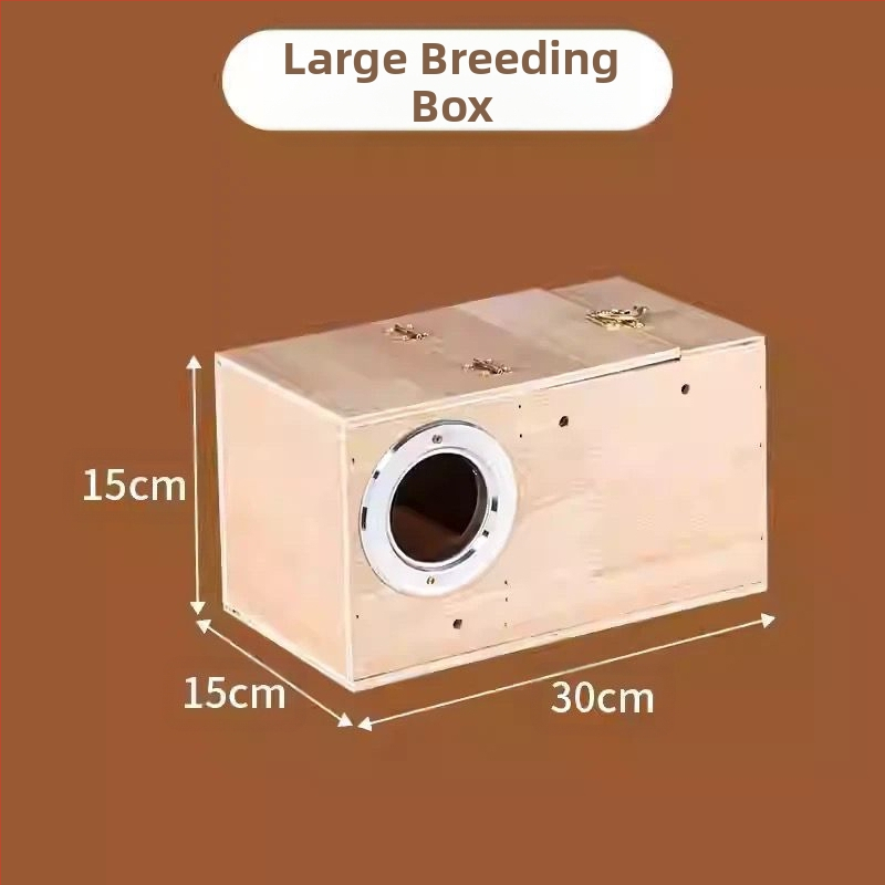 Cutie din lemn pentru reproducerea papagalilor cu cuib suspendat, model RR7hQhsi