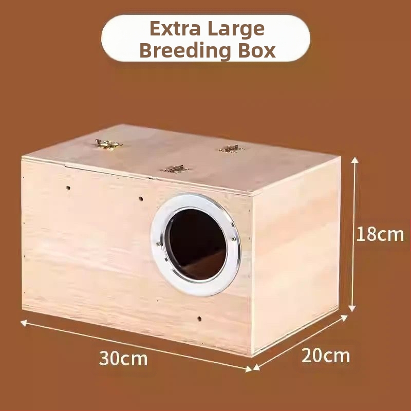 Cutie din lemn pentru reproducerea papagalilor cu cuib suspendat, model RR7hQhsi