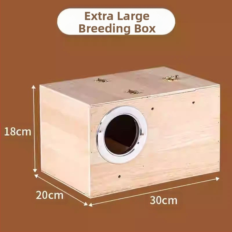 Cutie din lemn pentru reproducerea papagalilor cu cuib suspendat, model RR7hQhsi