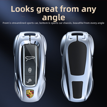 Θήκη κλειδιού Porsche – κράμα ψευδάργυρου, ανθεκτικό σε γρατζουνιές και στη σκουριά, ενσωματωμένο σιλικόνη και TPU, επαγγελματικό στυλ