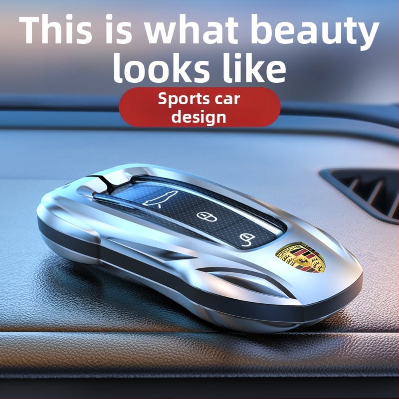 Porsche raktų dėklas – cinko lydinys, atsparus įbrėžimams ir rūdijimui, įmontuotas silikonas ir TPU, verslo stiliaus