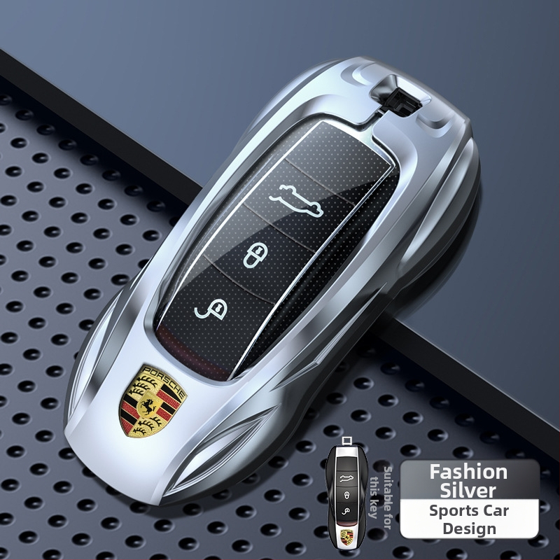 Θήκη κλειδιού Porsche – κράμα ψευδάργυρου, ανθεκτικό σε γρατζουνιές και στη σκουριά, ενσωματωμένο σιλικόνη και TPU, επαγγελματικό στυλ
