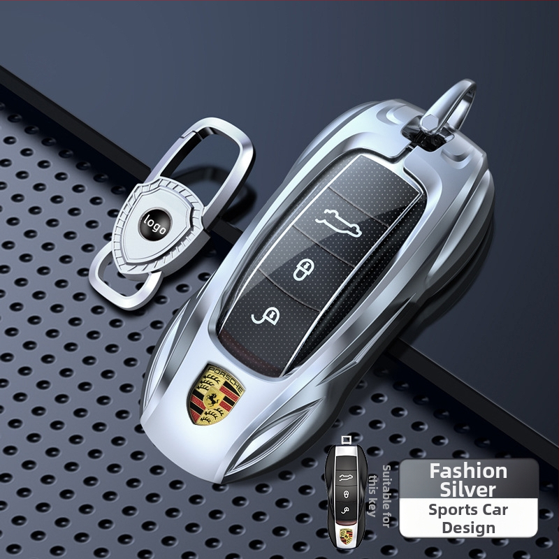 Θήκη κλειδιού Porsche – κράμα ψευδάργυρου, ανθεκτικό σε γρατζουνιές και στη σκουριά, ενσωματωμένο σιλικόνη και TPU, επαγγελματικό στυλ