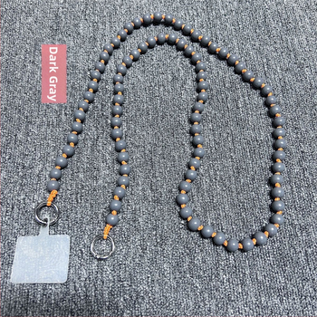 Дървен ланярд за телефон, ръчно изработен, с декоративни мънисти, полиестерно въже, метална катарама