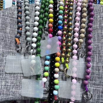 Дървен ланярд за телефон, ръчно изработен, с декоративни мънисти, полиестерно въже, метална катарама