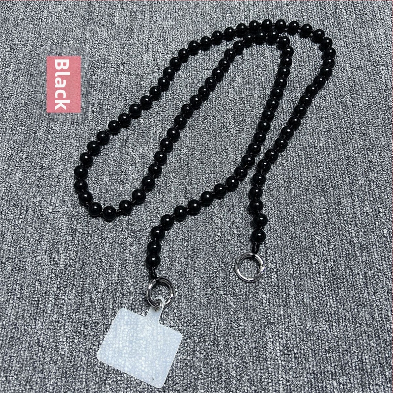 Дървен ланярд за телефон, ръчно изработен, с декоративни мънисти, полиестерно въже, метална катарама