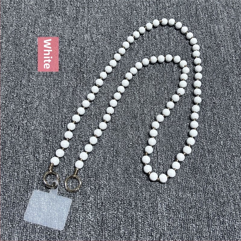 Дървен ланярд за телефон, ръчно изработен, с декоративни мънисти, полиестерно въже, метална катарама