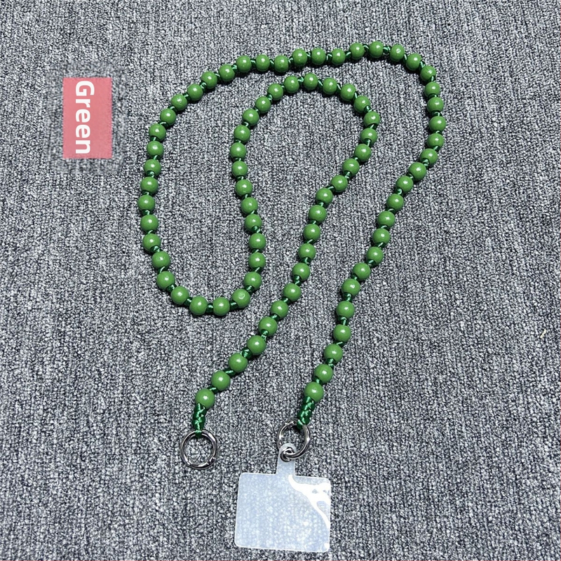 Дървен ланярд за телефон, ръчно изработен, с декоративни мънисти, полиестерно въже, метална катарама