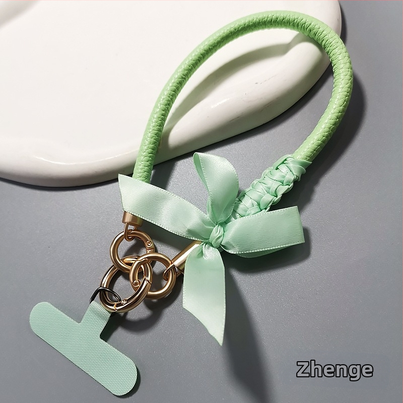 Δερμάτινο λουράκι για κινητό με φιόγκο, για γυναίκες, χειροποίητο, πολυλειτουργικό, μάρκα Jager, στυλ Chanel