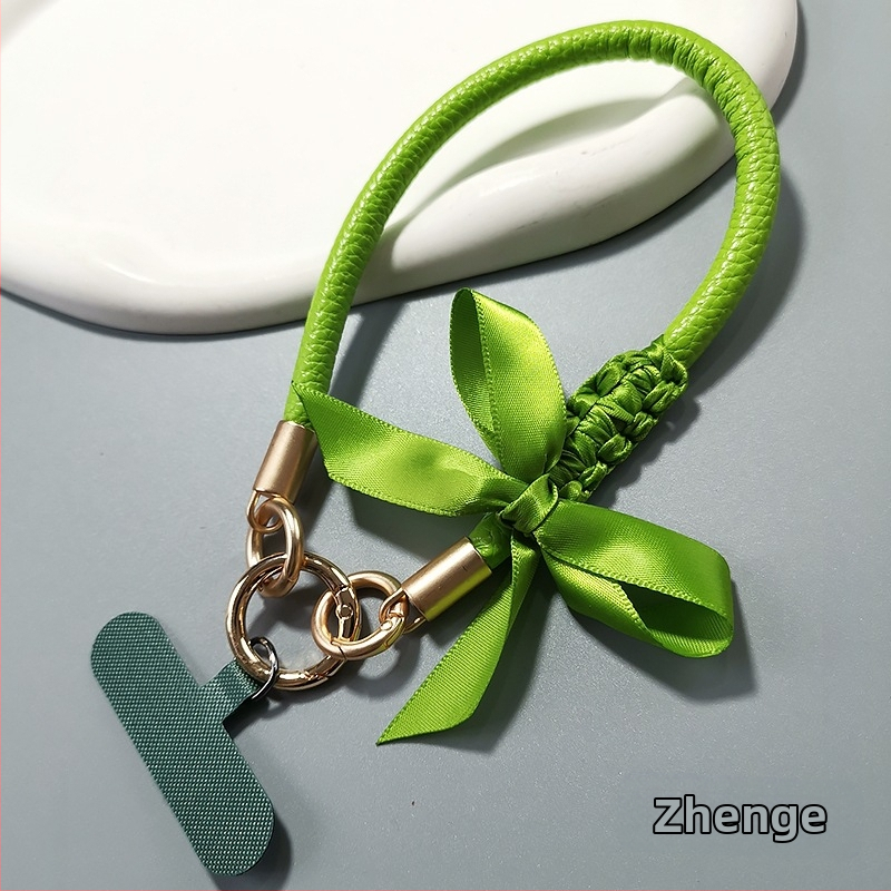 Δερμάτινο λουράκι για κινητό με φιόγκο, για γυναίκες, χειροποίητο, πολυλειτουργικό, μάρκα Jager, στυλ Chanel