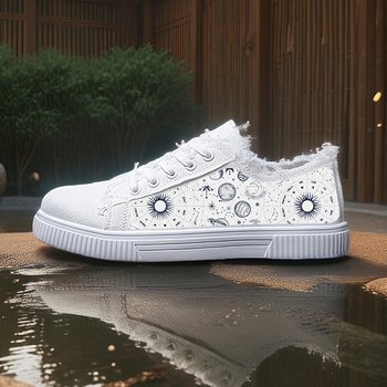 Kanvas kurpes - Unisex, zems augšdaļas stils, ar šņorēm, virsma no kanvas, gumijas zole