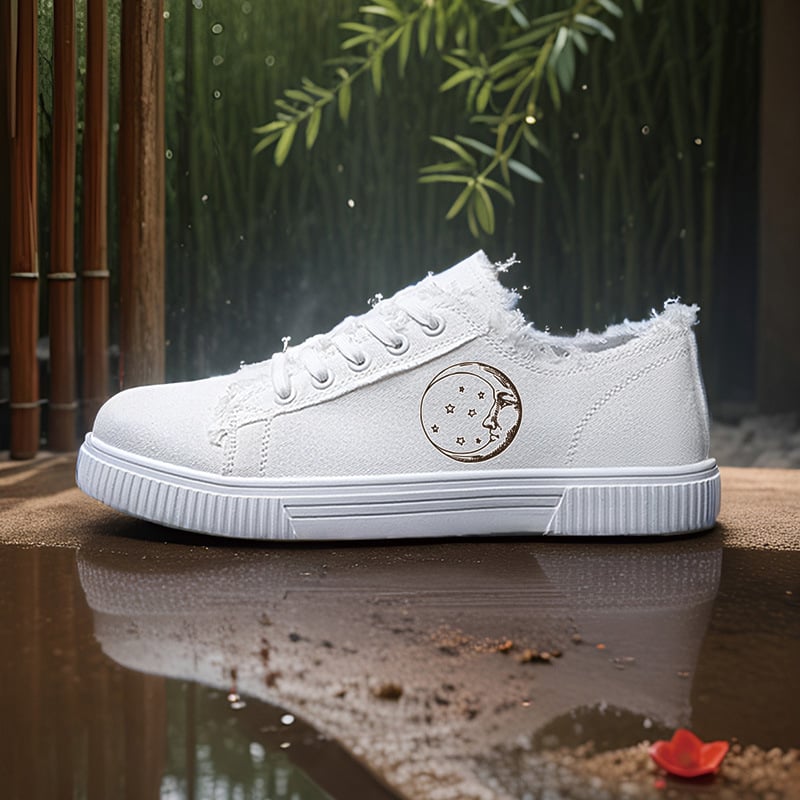 Kanvas kurpes - Unisex, zems augšdaļas stils, ar šņorēm, virsma no kanvas, gumijas zole