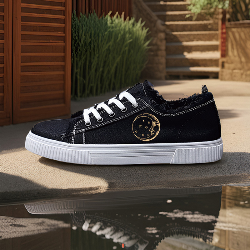 Kanvas kurpes - Unisex, zems augšdaļas stils, ar šņorēm, virsma no kanvas, gumijas zole