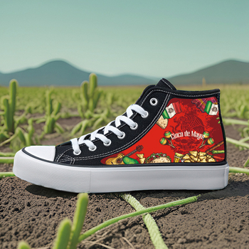 Καμβά sneakers unisex για ενήλικες, με βυλκανιζεμένη σόλα από καουτσούκ, κορδόνια μπροστά, μεσαίο ύψος επάνω 3–7 εκ.