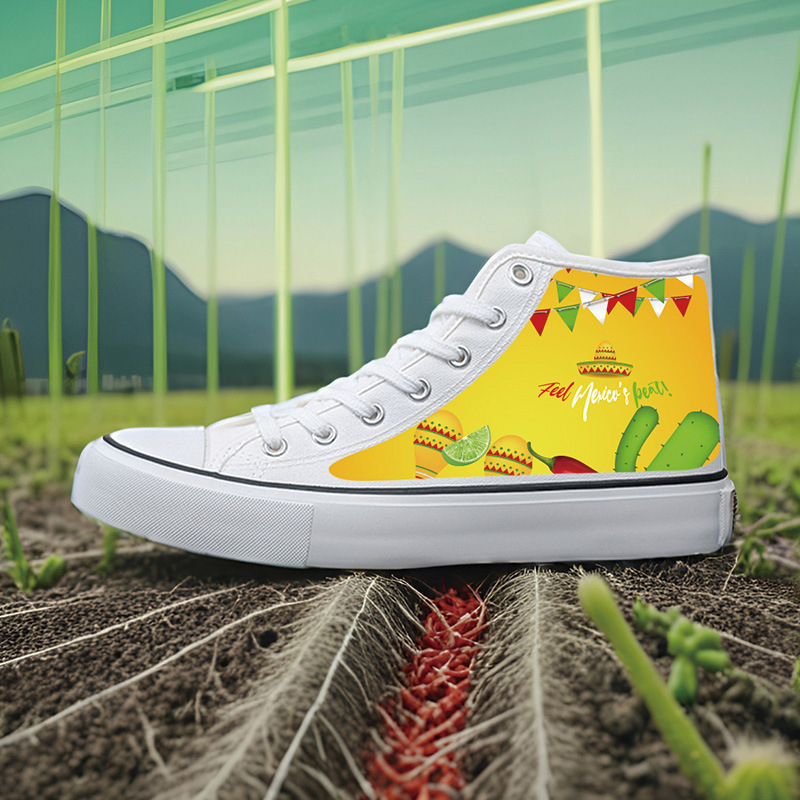 Καμβά sneakers unisex για ενήλικες, με βυλκανιζεμένη σόλα από καουτσούκ, κορδόνια μπροστά, μεσαίο ύψος επάνω 3–7 εκ.