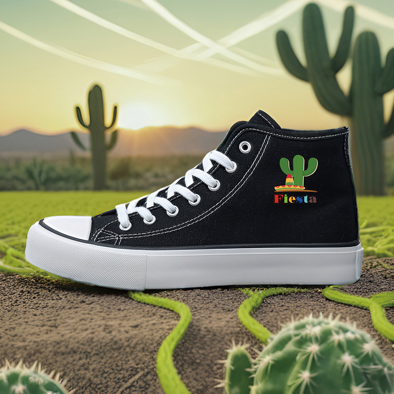 Καμβά sneakers unisex για ενήλικες, με βυλκανιζεμένη σόλα από καουτσούκ, κορδόνια μπροστά, μεσαίο ύψος επάνω 3–7 εκ.