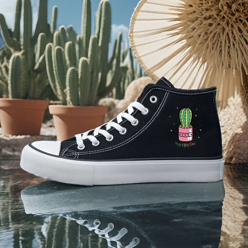 Καμβά sneakers unisex για ενήλικες, με βυλκανιζεμένη σόλα από καουτσούκ, κορδόνια μπροστά, μεσαίο ύψος επάνω 3–7 εκ.