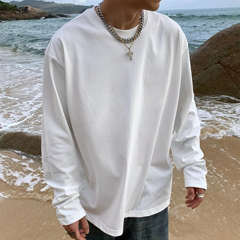 OXFREAK T-krekls ar garām piedurknēm – 100% kokvilna, brīva piegriezums, apaļais kakls