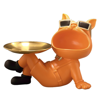 Θήκη κλειδιών εισόδου από ρητίνη με μοτίβο Γαλλικού Μπουλντόγκ – βαμμένη, κατά παραγγελία, διακόσμηση σπιτιού σε ελαφριά πολυτέλεια