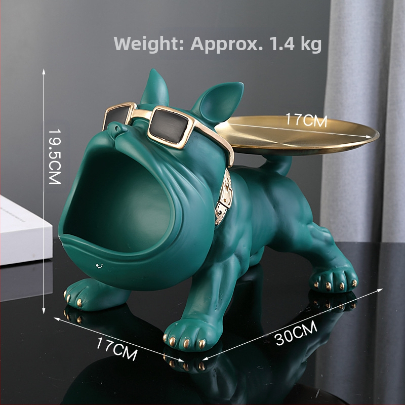 Θήκη κλειδιών εισόδου από ρητίνη με μοτίβο Γαλλικού Μπουλντόγκ – βαμμένη, κατά παραγγελία, διακόσμηση σπιτιού σε ελαφριά πολυτέλεια