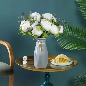 Τεχνητό φυτό πιόνια με 13 κεφαλές και ευρωπαϊκού στυλ μεγάλα φύλλα, μεταξωτά άνθη για οικιακή διακόσμηση