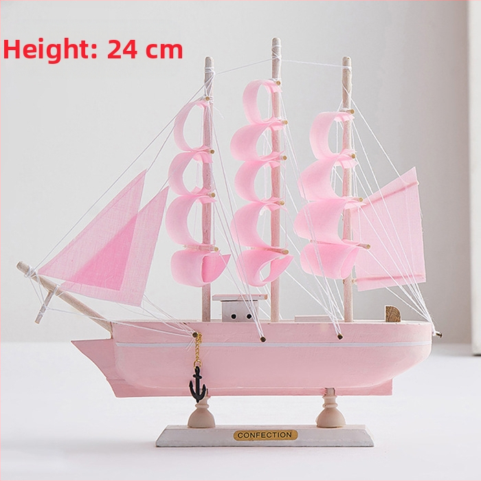 Дървен модел на платноходка – борово дърво, форма: платноходка, стил: модерен минимализъм, мотив: средиземноморски стил