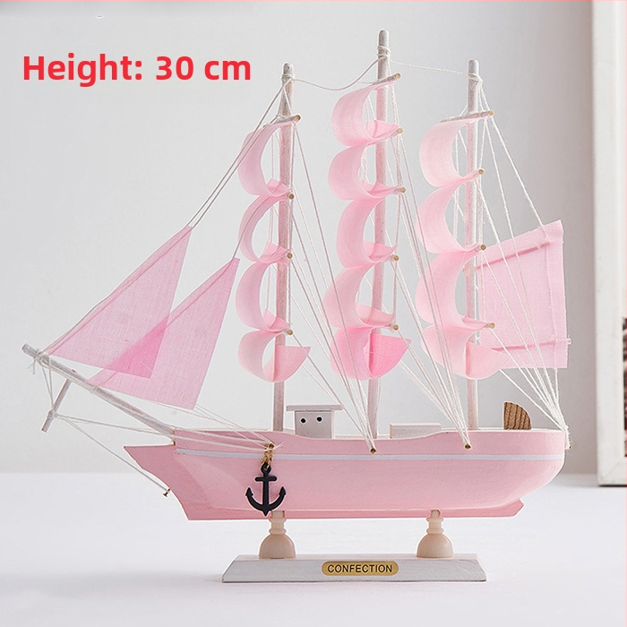 Дървен модел на платноходка – борово дърво, форма: платноходка, стил: модерен минимализъм, мотив: средиземноморски стил