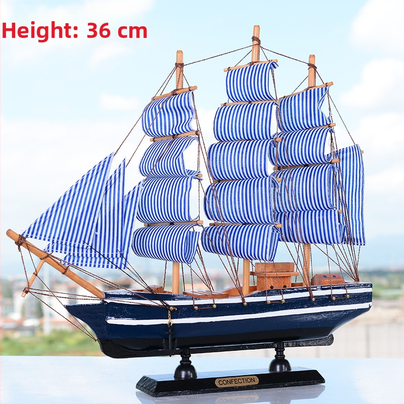 Дървен модел на платноходка – борово дърво, форма: платноходка, стил: модерен минимализъм, мотив: средиземноморски стил