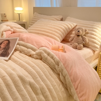 Спален комплект от четири части, бебешки велур, минималистичен стил, реактивно печатане и боядисване, бръснато тъкане, персонализация